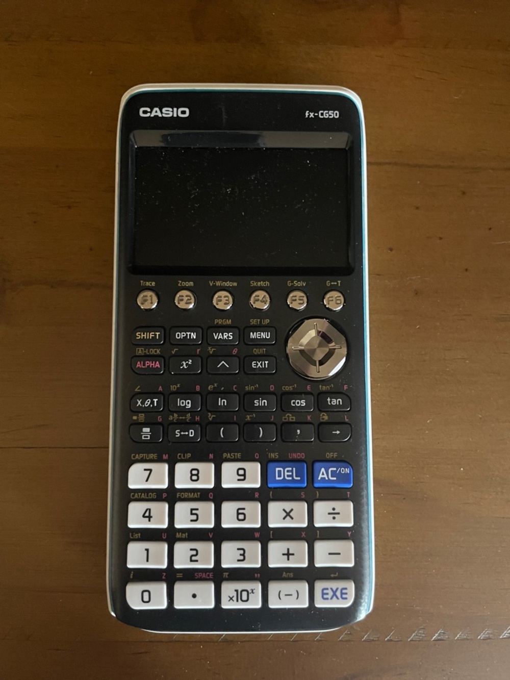 Casio Graphing Calculator in Black with Blue Trim
